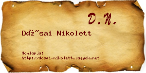 Dósai Nikolett névjegykártya